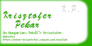 krisztofer pekar business card